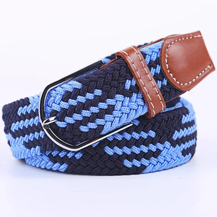Stretch Belt, Elastic Fabric Belt with Metal Buckle, One Size Casual Stretchy Belt for Everyday Outfits