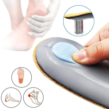 Orthopedic Shoe Insoles, Leather Arch Support Inserts, Comfort Insoles with Shock Absorption for Foot Pain