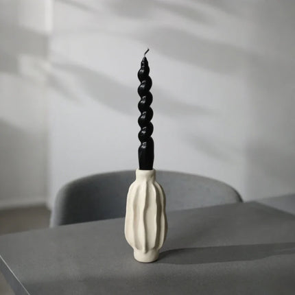 Hand-Crafted Ceramic Candle Holder with Modern Organic Design | Sculptural Accent for Taper Candles and Decor