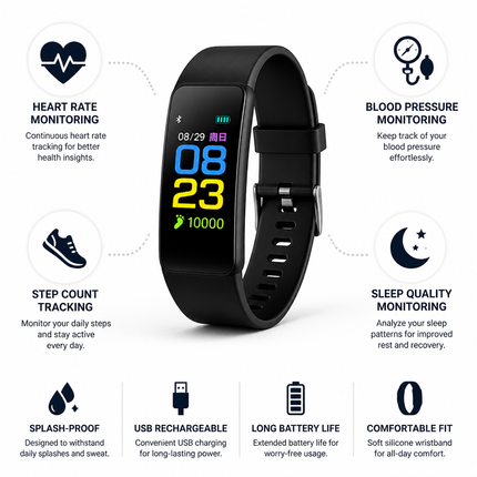Fitness Tracker with Heart Rate and Blood Pressure, Digital Watch with Step Counter – image 4