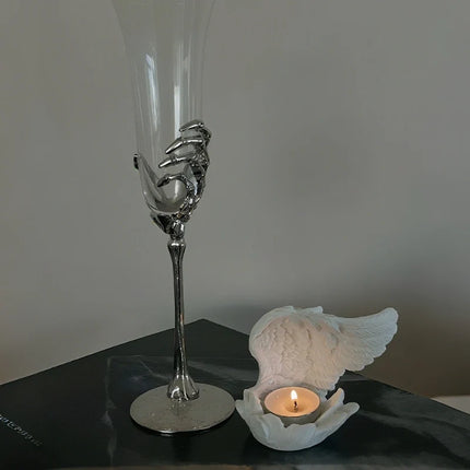 Angelic Wings Candle Holder with Poetic Winged Design | Serene Resin Decor for Warmth and Reflection