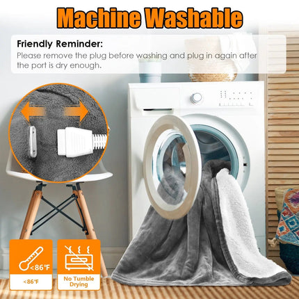 Heated Blanket with Dual Control, Machine Washable Heated Fleece Blanket – image 6