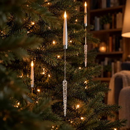 Christmas Tree Candles with Remote, Flameless Candles with Ornaments – image 11