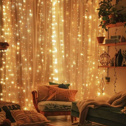 Fairy Curtain with 300 LED Lights & 8 Lighting Modes | Enchanting Decor for Cozy Indoor and Outdoor Ambiance