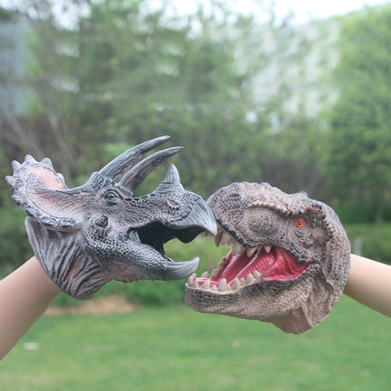 Dinosaur Hand Puppets for Kids, Soft Vinyl Dino Puppet