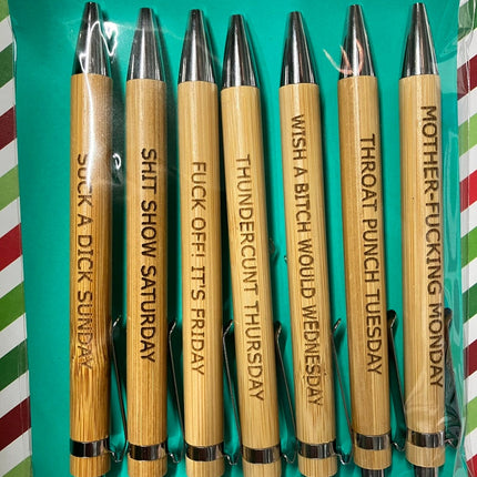 Black Pens Set of 7, Funny Pens with Sassy Sayings – image 4
