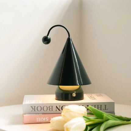 Cordless Dimmable GlowCap Lamp with Unique Cone Design | Stylish Rechargeable Lighting for Modern Elegance