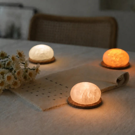 Handcrafted MineralGlow Lamp with 3 Ambient Light Tones | Rechargeable and Portable Home Accent Lighting