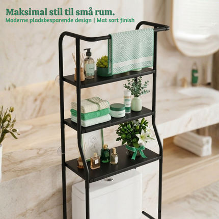 Over the Toilet Storage Shelf, 3 Tier Bathroom Shelf Over Toilet with Towel Bar