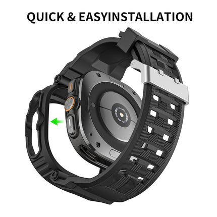 Samsung Galaxy Watch Ultra Band with Bumper Case, Adjustable Replacement Watch Strap