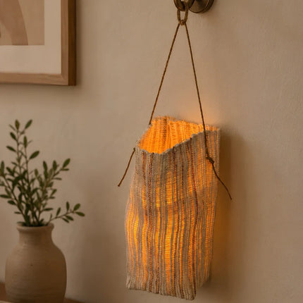 Flameless Candle Lantern with Woven Ramie Shade, Decorative Hanging Lantern for Shelf Decor – image 11