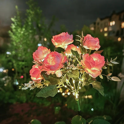 Solar Flower Lights for Garden with Timeless Floral Design | Durable Outdoor Décor for Enchanting Nighttime Glow