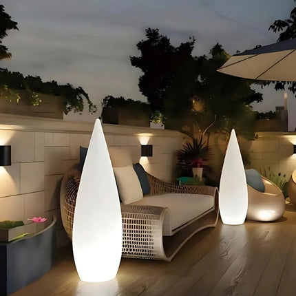 Outdoor Sculptural Glow Light with Dimmable RGB Colors | Weatherproof Design for Patios and Ambiance