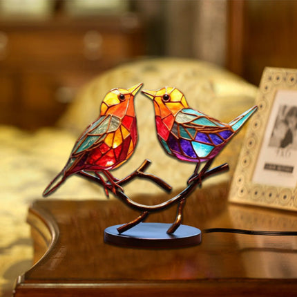 Bird Ornament on Branch, Acrylic Bird Figurine for Bedroom Decor