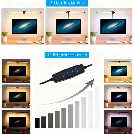 Dual-Head LED Desk Lamp with Adjustable Brightness | 360° Rotatable Arms for Personalized Workspace Lighting
