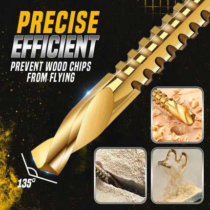 Drill Bit Set, 6 Piece High Speed Steel Drill Bits with Titanium Coating