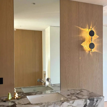 Adjustable Wall Sconce with Ripple Projection | Modern Aluminum & Stainless Steel Fixture for Ambient Lighting