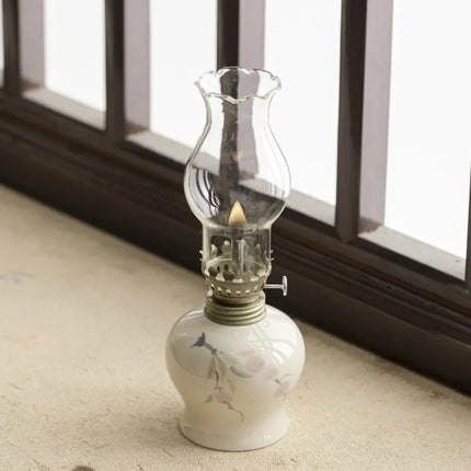Ceramic Oil Lantern with Adjustable Flame Control | Handcrafted Décor for Cozy Ambiance