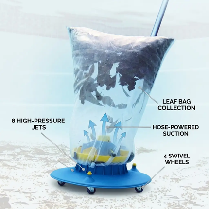 Pool Leaf Vacuum, Manual Pool Cleaner with Leaf Bag