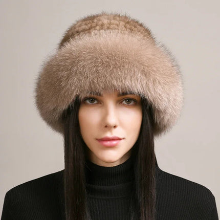 Winter Hats for Women, Real Mink Fur Hat
