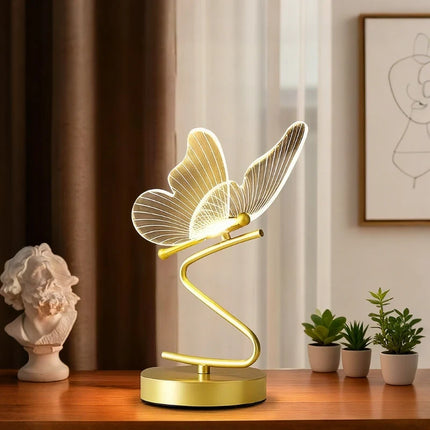 Wing-Inspired Table Lamp with Adjustable Lighting | Rechargeable Acrylic Design for Elegant Home Decor