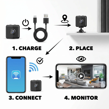 Home Security Camera, Mini Camera for Indoor and Outdoor Use