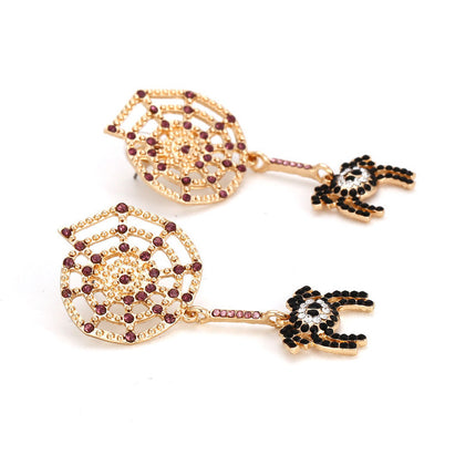 Halloween Earrings, Spider Web Dangle Earrings for Women and Men, Punk Fashion Jewelry for Halloween Costume