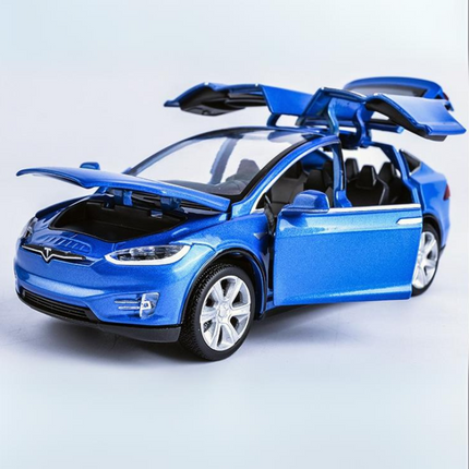 Tesla Model X Pull Back Car Model with Sound and Light Features | 1:32 Scale Toy for 3-6 Year Olds