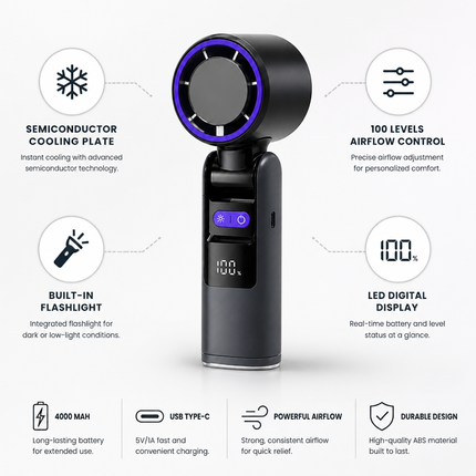 Portable Fan, Rechargeable Handheld Fan with Semiconductor Cooling Plate – image 4