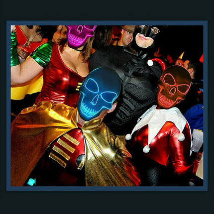 Halloween Mask LED Light Up, Halloween Costume Mask with 3 Modes