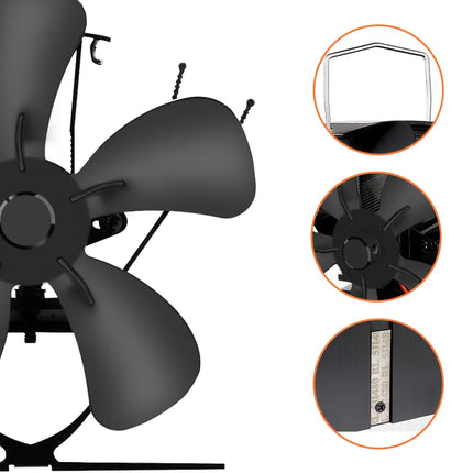 Wood Stove Fan, Heat Powered Stove Fan for Wood Burner Stove – image 4