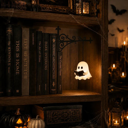Bookshelf Light with Charming Pendant Design | Cordless Wrought Iron Accent for Cozy Reading Nooks