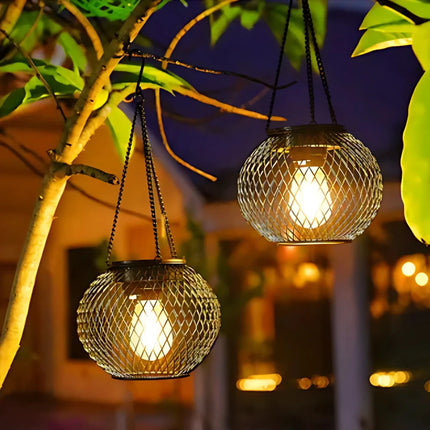 Solar-Powered Luminous Lantern with Automatic Dusk Sensor | Weather-Resistant Illumination for Outdoor Spaces