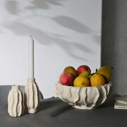 Hand-Crafted Ceramic Candle Holder with Modern Organic Design | Sculptural Accent for Taper Candles and Decor