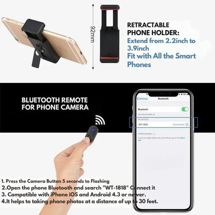 Phone Tripod with Bluetooth Remote, Portable Phone Stand for Travel – image 5