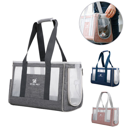 Portable Pet Cat Backpack with Oxford Cloth Construction | Spacious and Breathable Carrier for Small Pets