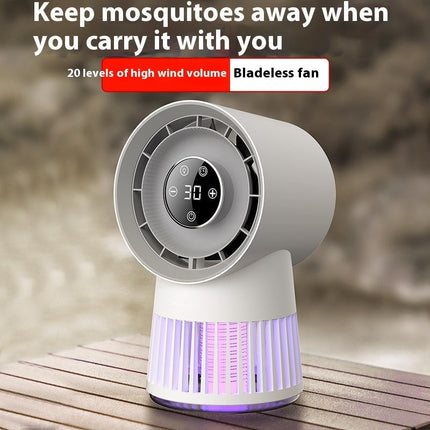 USB Rechargeable Mosquito Killer Fan with Bladeless Design | 2-in-1 Cooling and Insect Control for Indoor and Outdoor Use