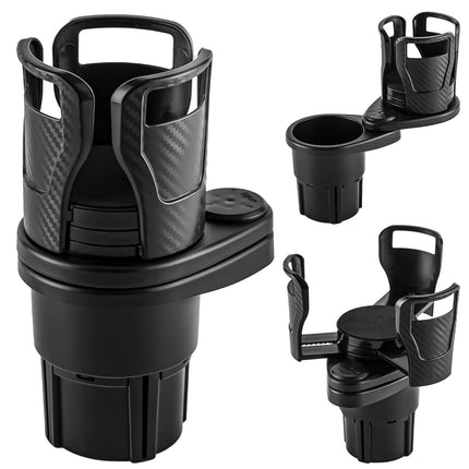 360° Rotatable Car Bottle Holder & Organizer with Adjustable Width | Space-Saving Solution for Drinks and Essentials