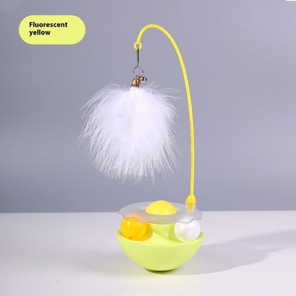 Interactive Cat Toy with Feather and Bell for Self-Entertainment | Engaging Tumbler Design with Catnip