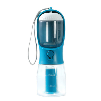 3-in-1 Pet Water Bottle with Filtration System | Portable Dispenser for Food, Water, and Waste Bags