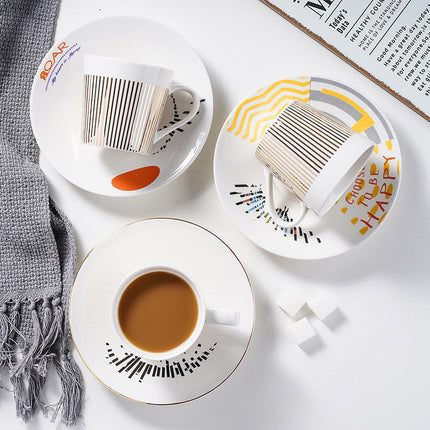 Mirror Reflection Coffee Mugs, Creative Coffee Cup with Moving Animal Pattern
