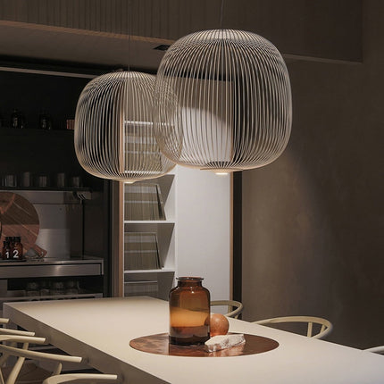 Ceiling Light Fixture, Iron Suspension Pendant Light with Height Adjustable Wire, Modern Hanging Light in 3 Sizes