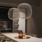 Ceiling Light Fixture, Iron Suspension Pendant Light with Height Adjustable Wire, Modern Hanging Light in 3 Sizes