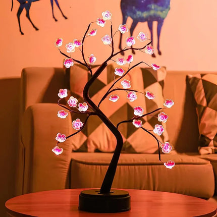 Plum Blossom LED Table Lamp with Customizable Branches | USB & Battery Powered for Serene Home Decor