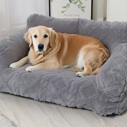 Dog Beds with Raised Edges, Velour Dog Couch