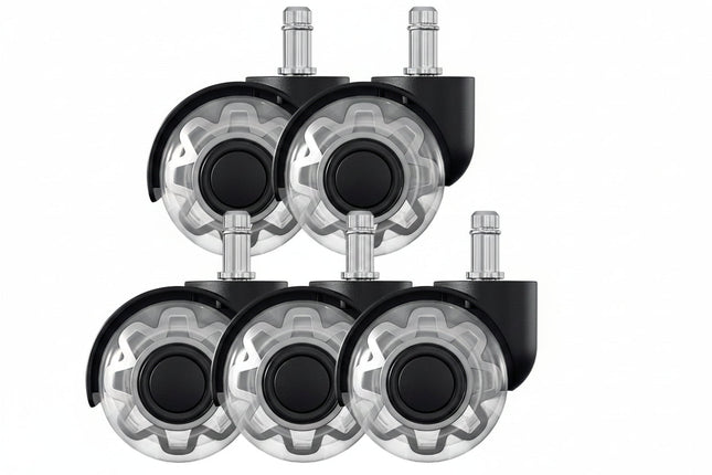 Office Chair Caster Wheels Set of 5, Swivel Casters for Furniture, Replacement Desk Chair Wheels for Office Chairs