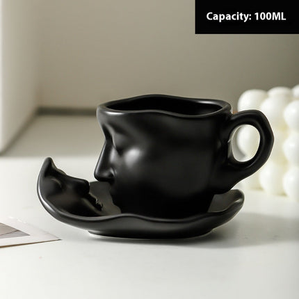 Ceramic Coffee Set with Kiss Design | Stylish and Durable Cups for Elegant Serving
