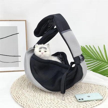 Adjustable Pet Backpack with Breathable Mesh for Comfortable Travel | Versatile Single or Double Shoulder Use