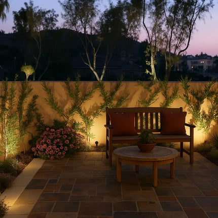 Solar Powered Garden Spotlight with 9 Color Options | Automatic Dusk-to-Dawn Lighting for Outdoor Spaces