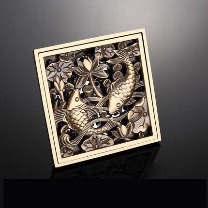 Bathroom Floor Drain, 4 Inch Antique Brass Floor Drain Cover